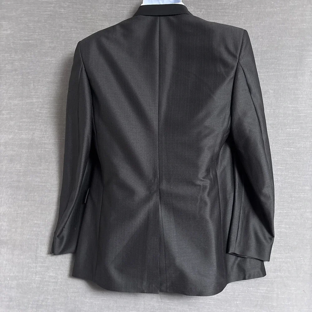 Vintage Barry Sovereign Tuxedo‎ Jacket 40L Black Satin Lapel Formal Evening Prom